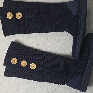 Ugg Navy Blue Cardy Knit Tall Boots‎